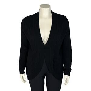 Ralph Lauren Womens Black Cashmere Open Cardigan Sweater Size Large